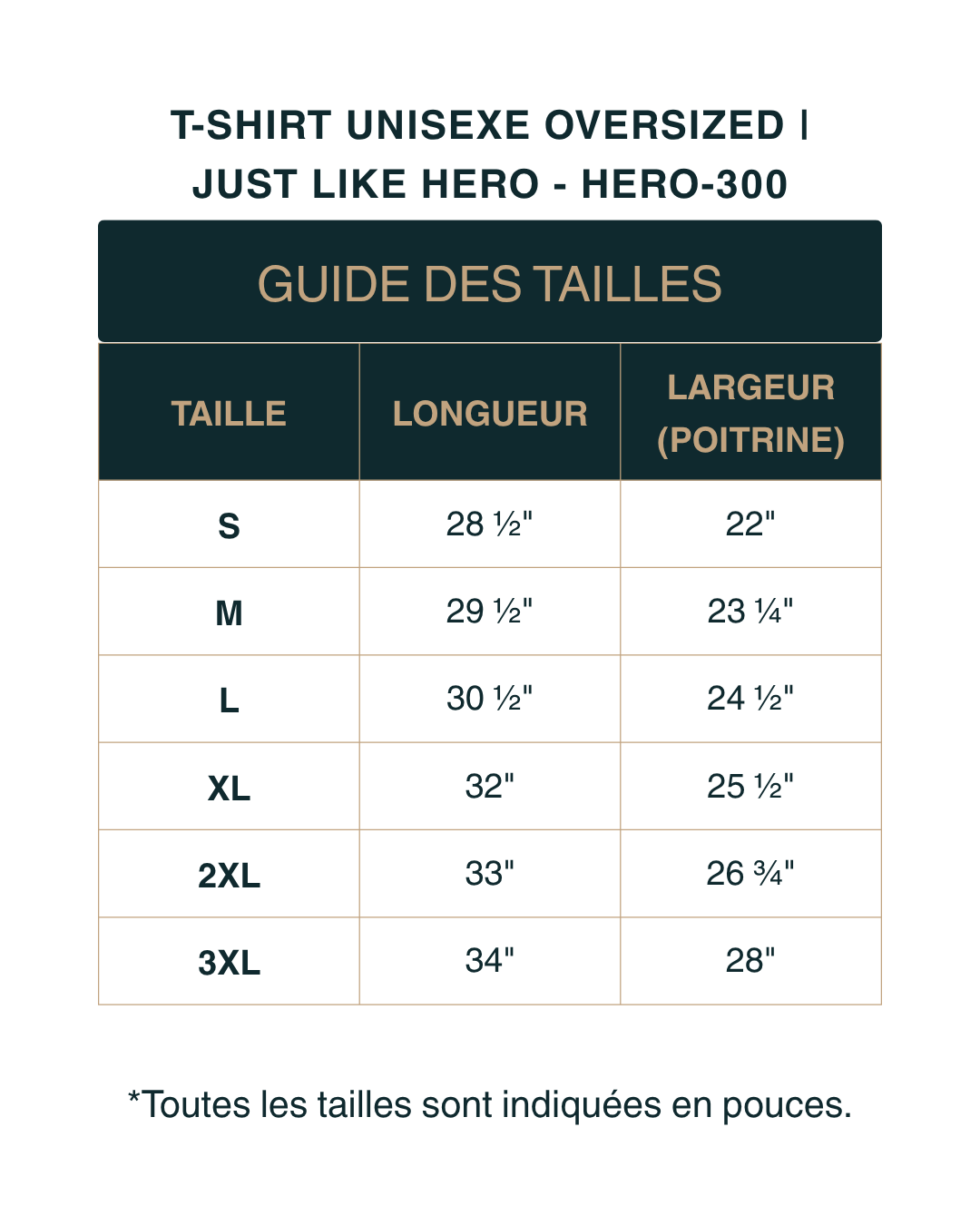 T-shirt unisexe oversized manches courtes | HERO-300 - Just Like Hero | 6 couleurs disponibles