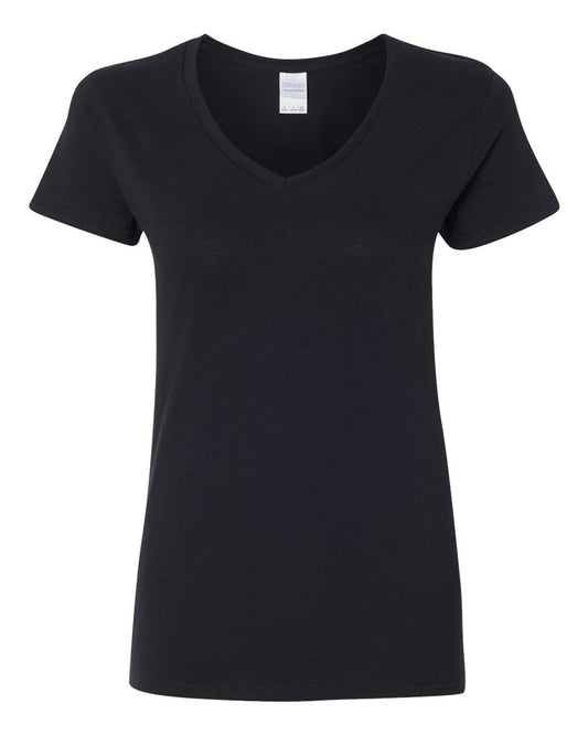 T-shirt Col en V pour Femme | Gildan Heavy Cotton 5V00L | 15 couleurs disponibles
