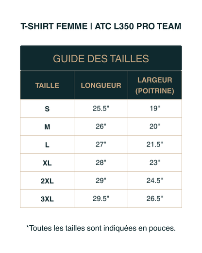 T-shirt femme manches courtes | ATC L350 Pro Team | 14 couleurs disponibles