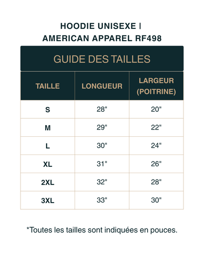 Hoodie Unisexe | American Apparel RF498 | 6 couleurs disponibles