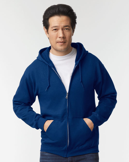 Veste à fermeture éclair unisexe | Confortable & Résistante | Gildan 18600 Heavy Blend Full Zip | 18 couleurs disponibles
