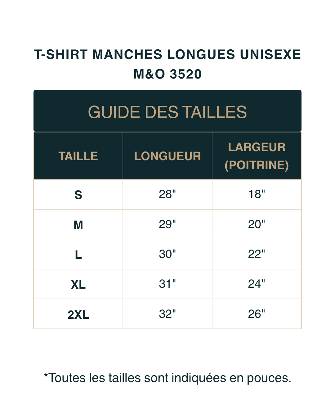 T-shirt unisexe manches longues | M&O Poly-Blend 3520 | 8 couleurs disponibles